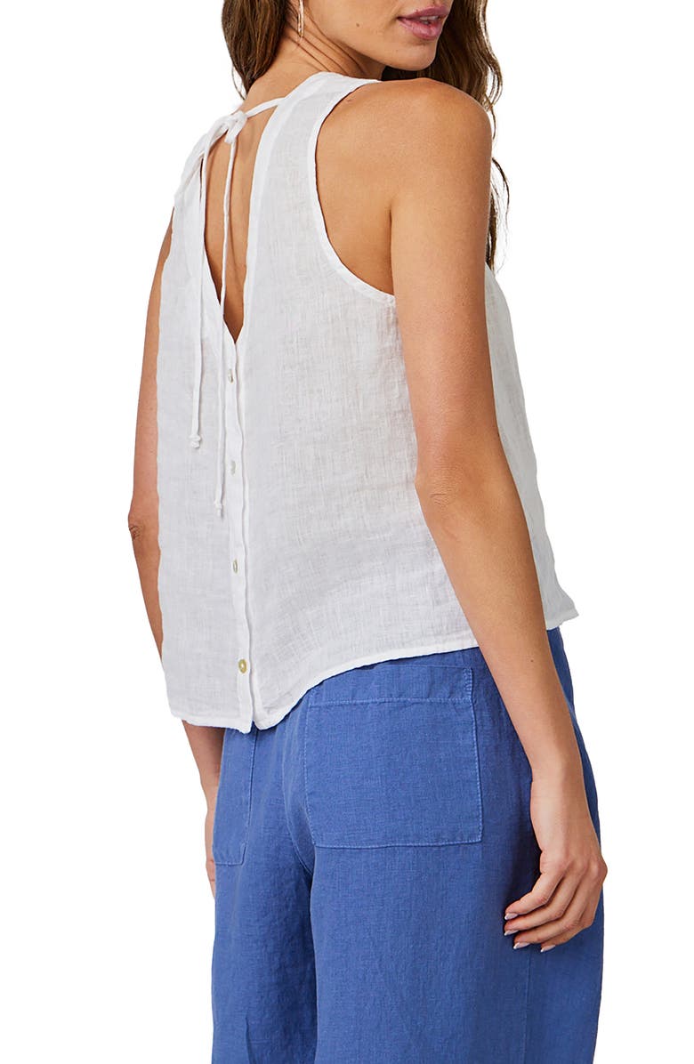 Bella Dahl Back Button Sleeveless Linen Top, Alternate, color, 