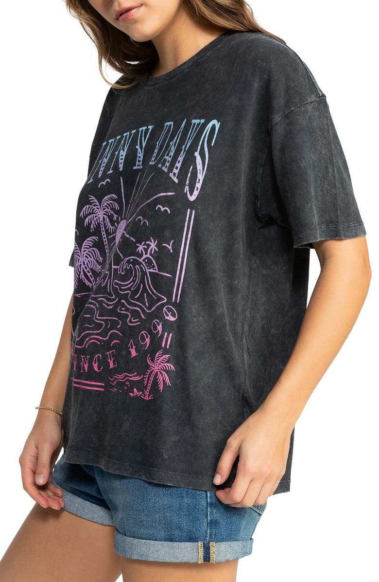Roxy Sunny Days Oversize Graphic T-Shirt, Alternate, color, Anthracite