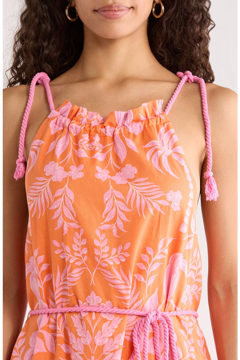 Kimana Floral Halter Maxi Dress, Alternate, color, ORANGE-PINK-MULTI