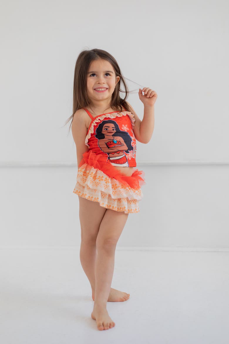 Moana 2-Piece Swimwear Tankini and Skirt Set, Main, color, Moana Sunset Orange