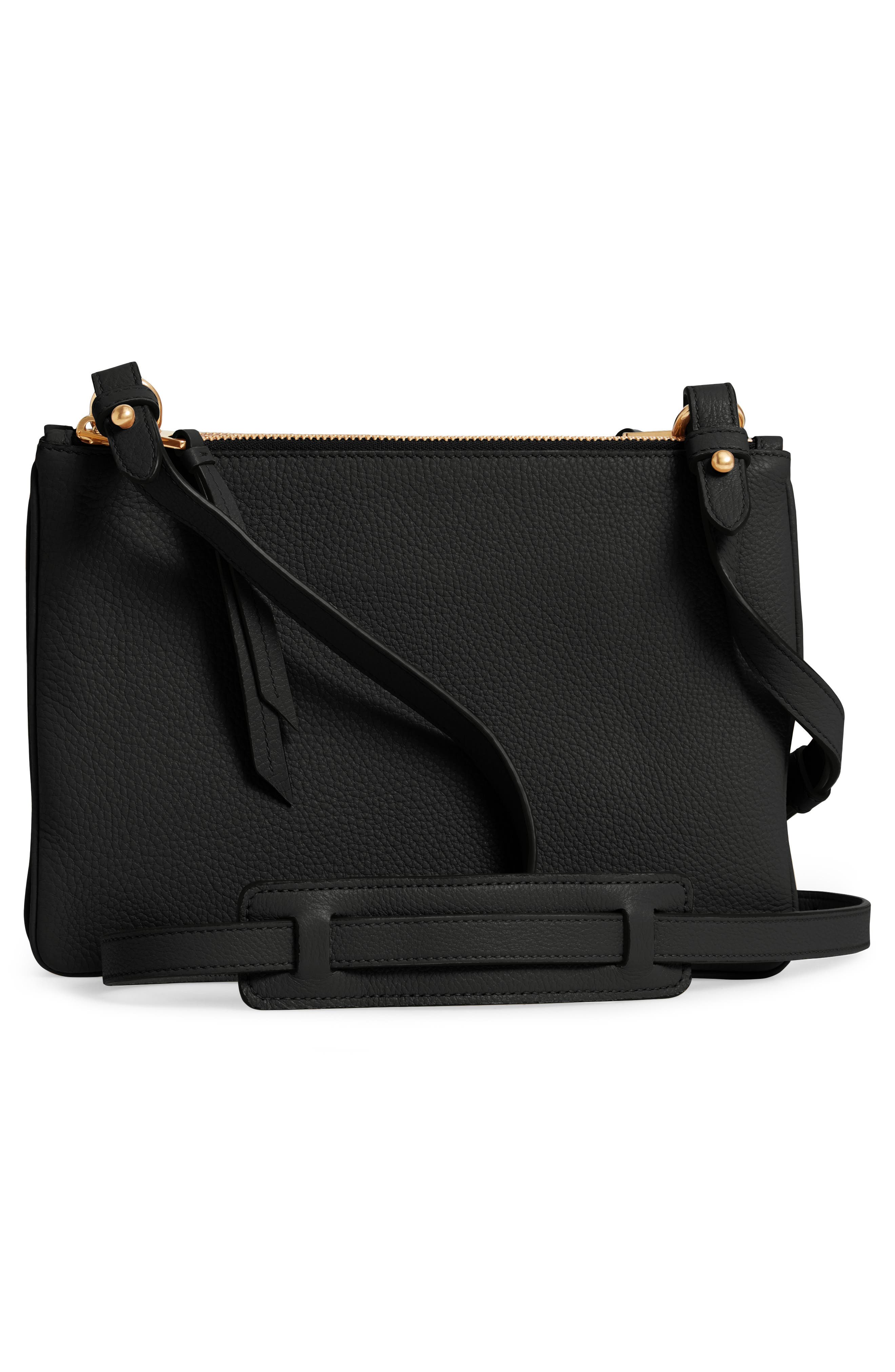 Prada Daino Double Compartment Leather Crossbody Bag, Alternate, color, 