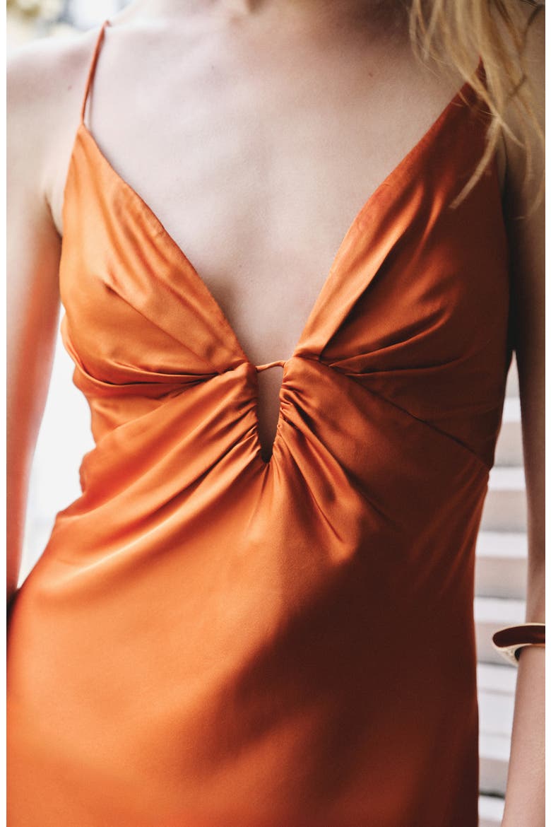 Vestido Victoria Satin Maxi Dress, Alternate, color, ORANGE