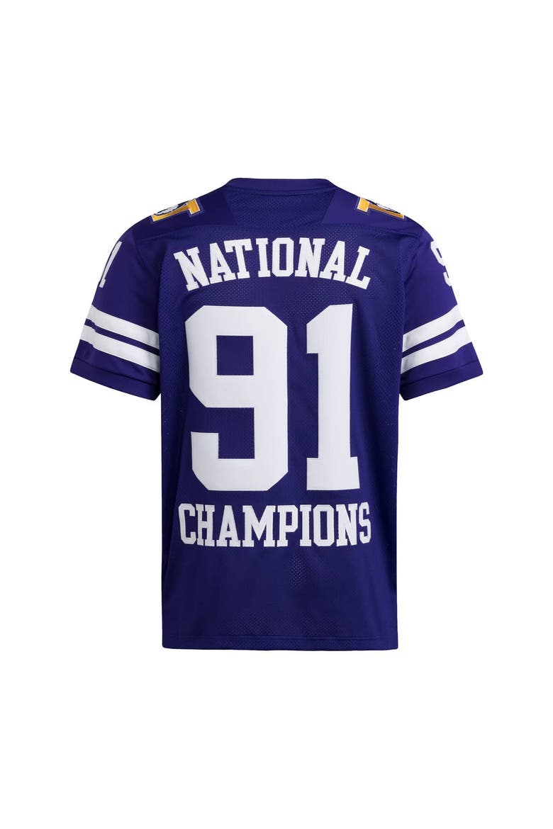 Men's adidas  Purple Washington Huskies 1991 National Championship Anniversary Icon Football Jersey, Alternate, color, Purple
