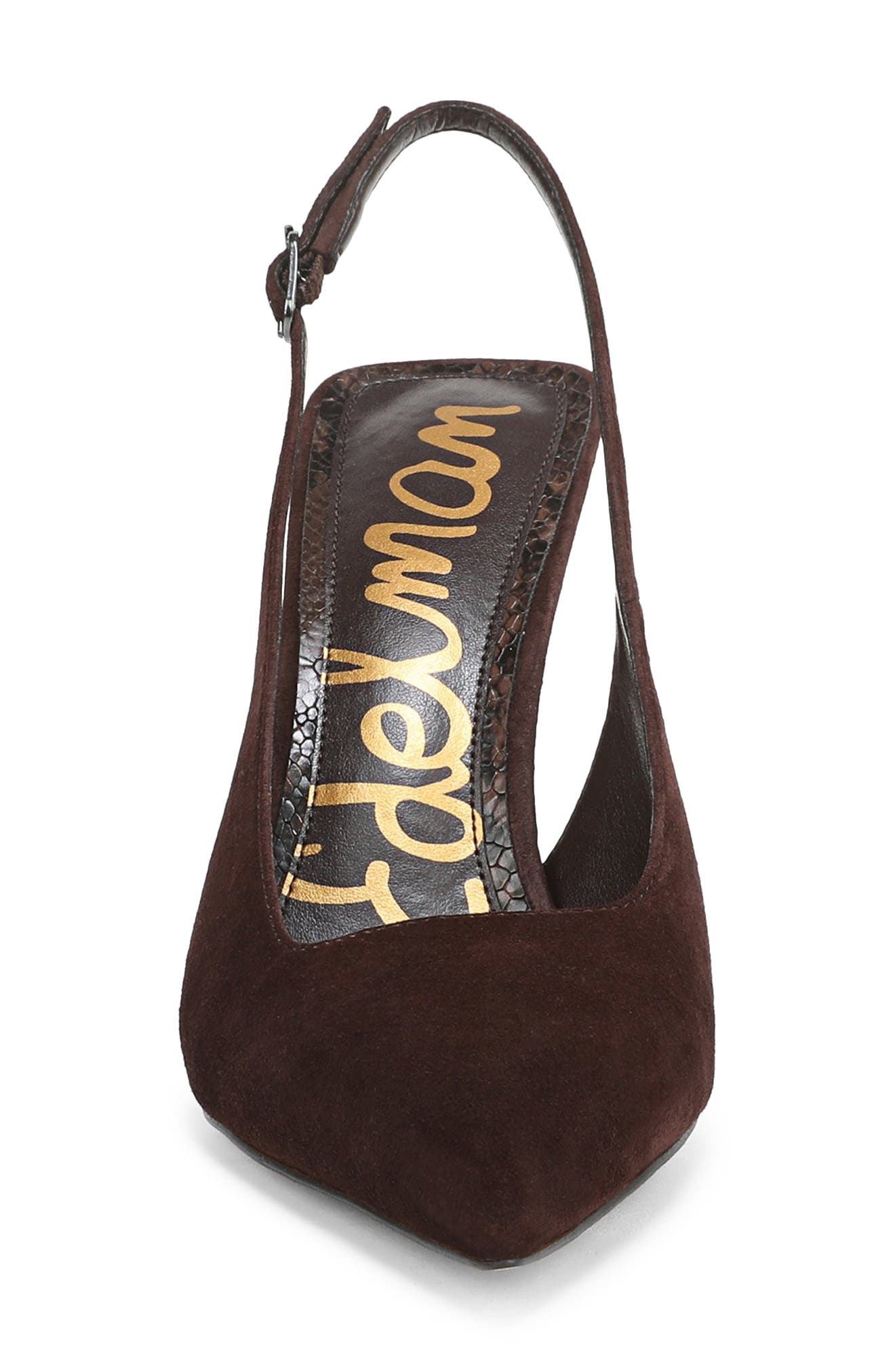 Sam Edelman Odette Pointed Toe Slingback Pump, Alternate, color, Cafe Noir