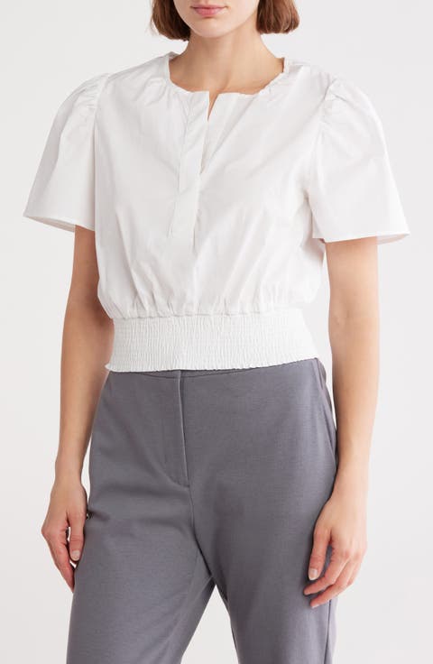 Poplin Peplum Top