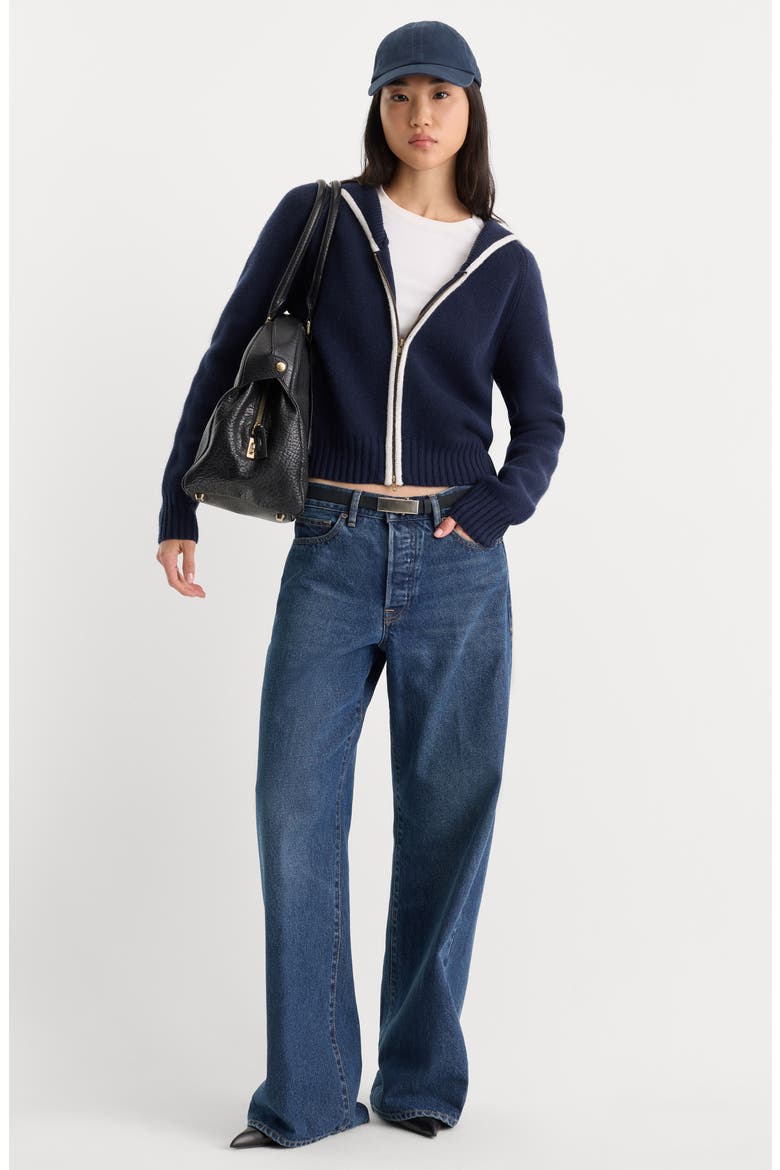 Sailor Zip Cardigan, Alternate, color, NEW NAVY