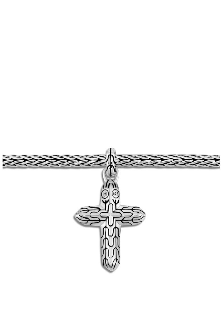 Cross Charm Bracelet, Sterling Silver, Alternate, color, SILVER