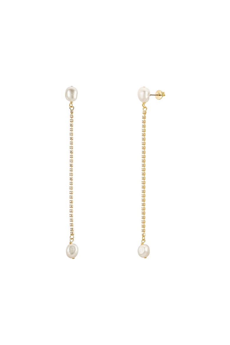 Sarah Crystal and Pearl Drops, Main, color, Gold