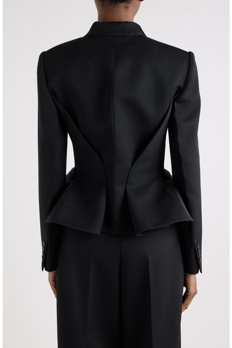 Pinched Peplum Jacket, Alternate, color, BLACK