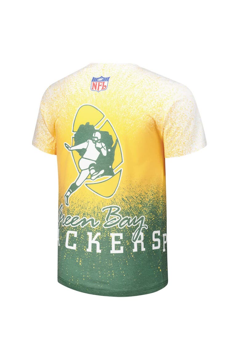 Men's Mitchell & Ness  White Green Bay Packers Team Burst Vintage Logo T-Shirt, Alternate, color, White