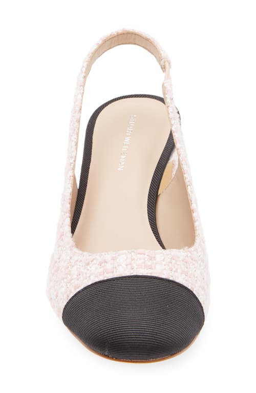 Stuart Weitzman Women's Milla 64mm Tweed Slingback Pumps In Rosewater/black