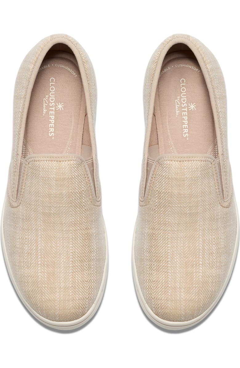 Clarks<sup>®</sup> BreezeSky Zoe Slip-On Sneaker, Alternate, color, Sand Canvas