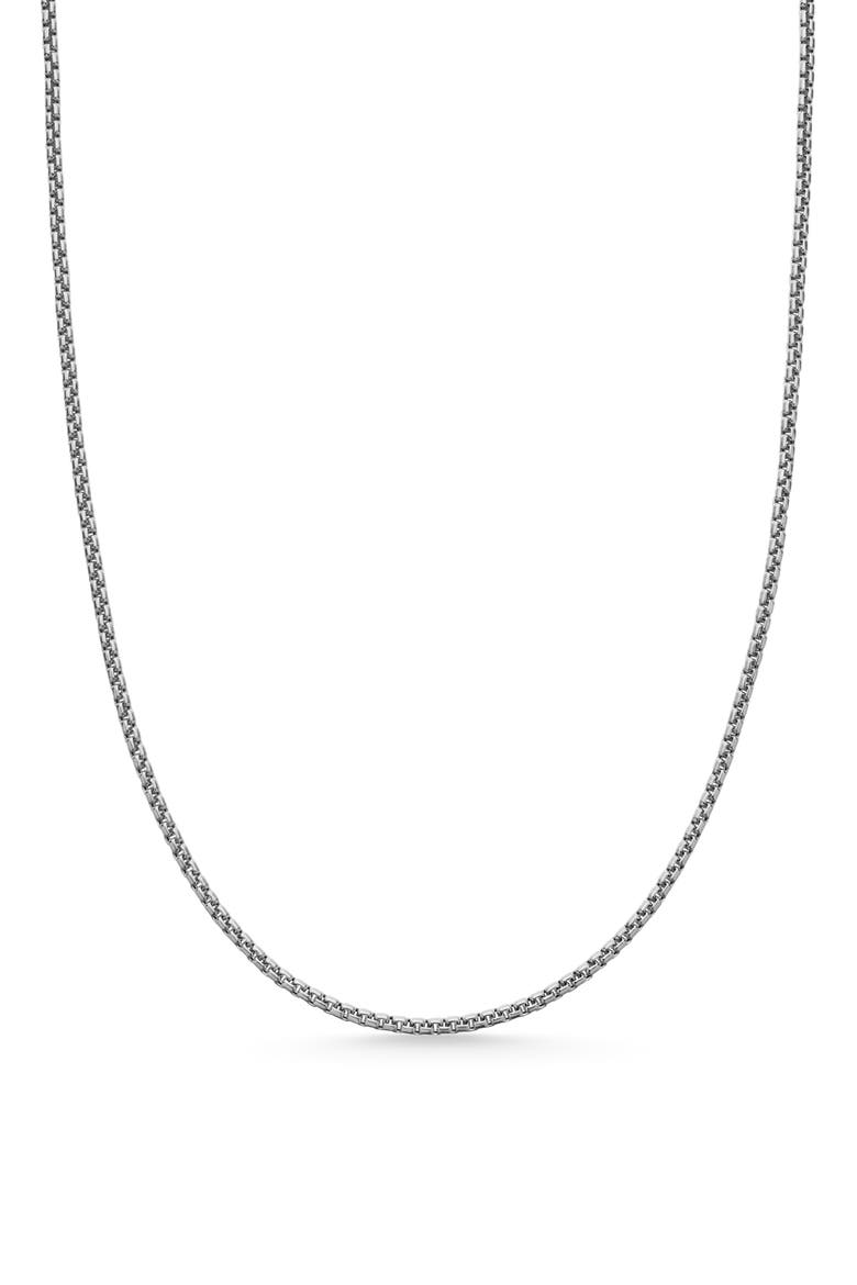 Box Chain Necklace in Sterling Silver with 14K Yellow Gold Accent, 1.7mm, Main, color, SILVER