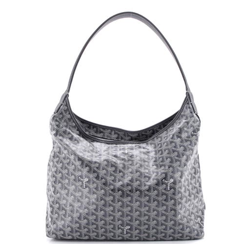 Pre-owned Goyard Goyard Boheme Hobo Printed Coated Canvas In Gray