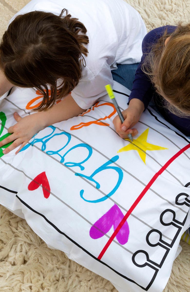 Eat Sleep Doodle Color-Your-Own Pillowcase Doodle Notebook, Alternate, color, White