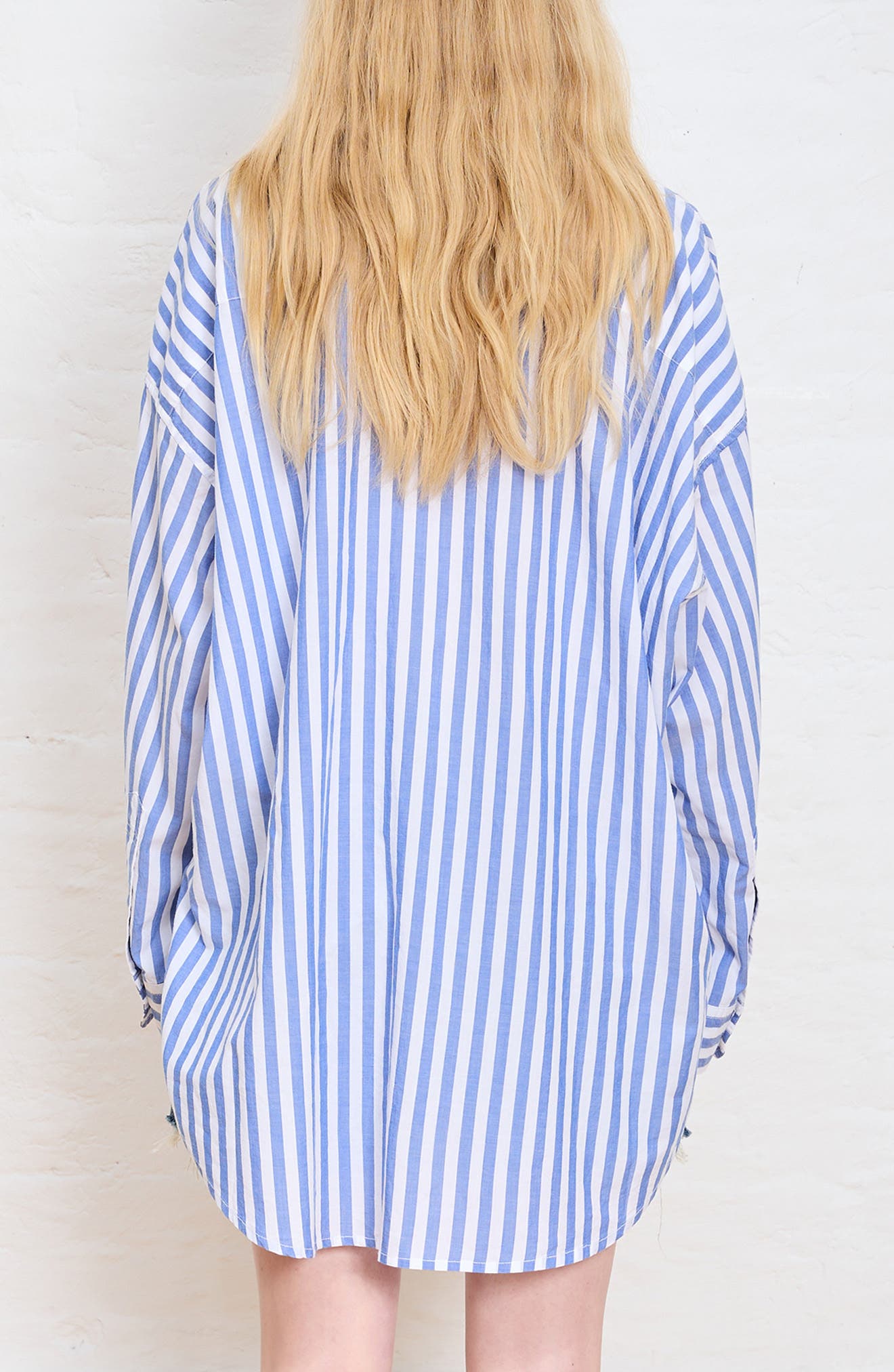 Oversize Stripe Button-Up Shirt - image 2