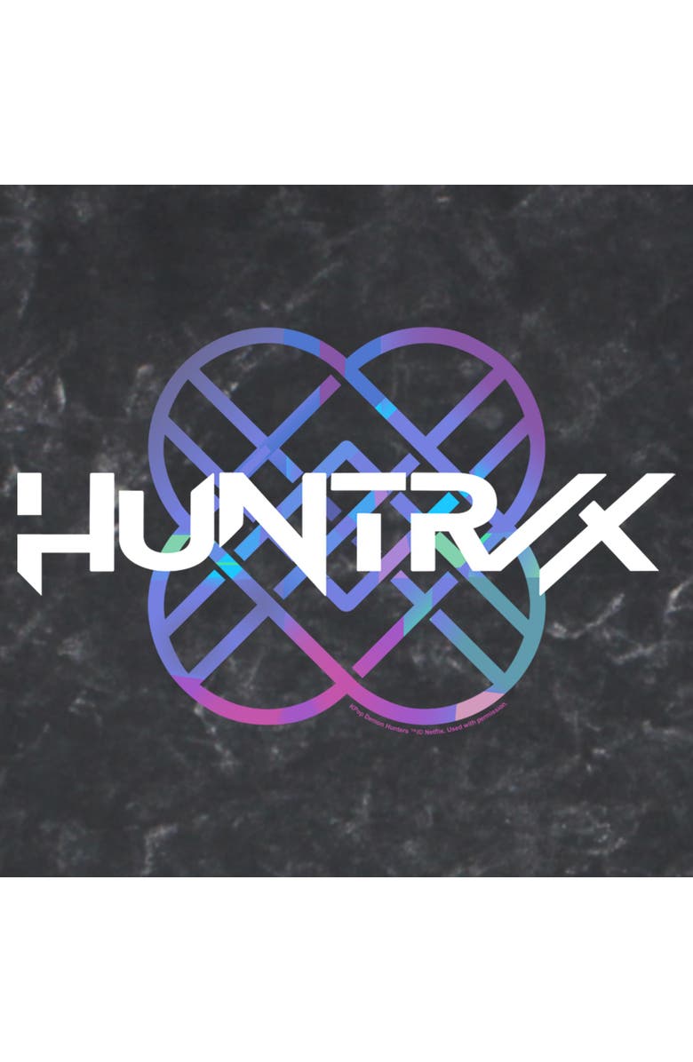KPop Demon Hunters Men's KPop Demon Hunters Huntrix Holographic Logo  Graphic T-Shirt, Alternate, color, Black