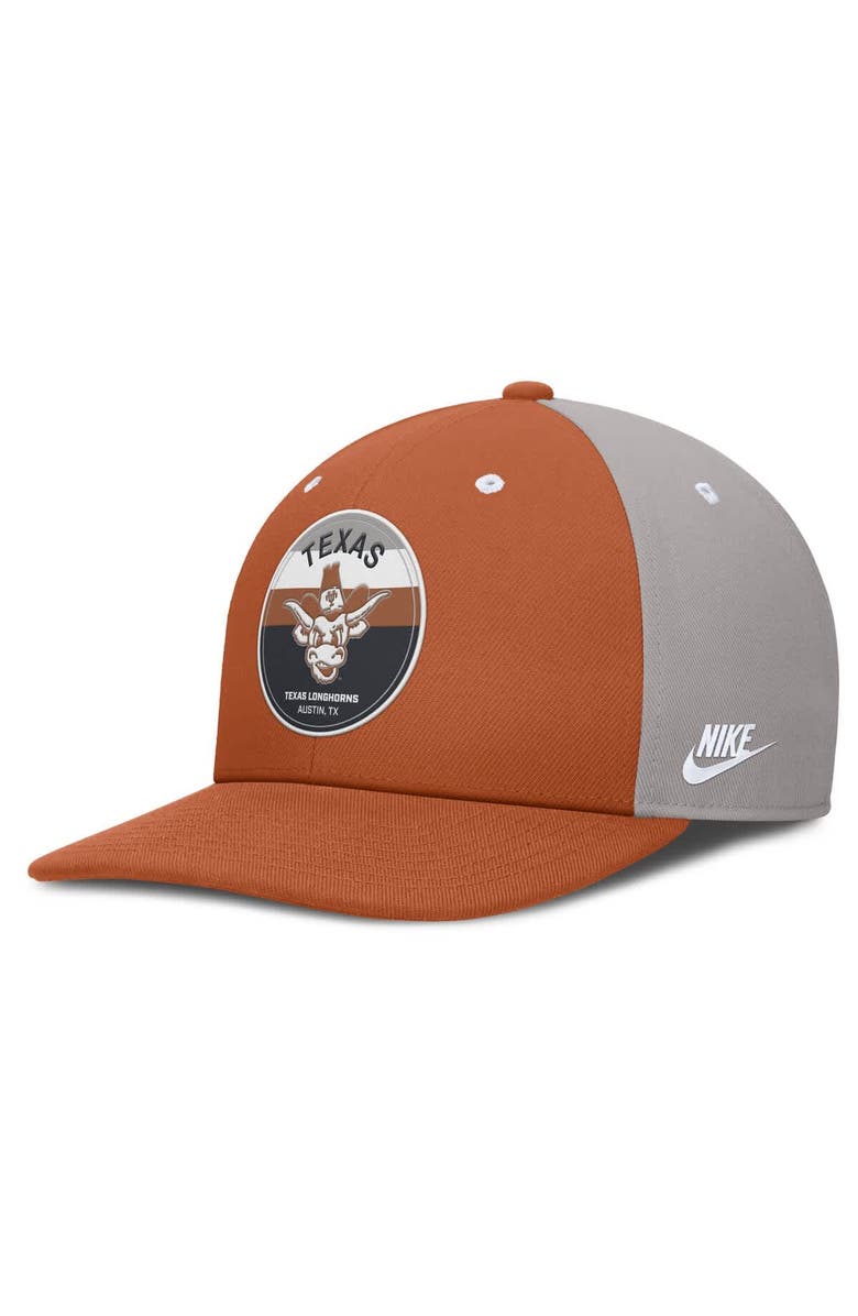 Nike Men's Nike Texas Orange/Gray Texas Longhorns Prep Pro Performance Snapback Hat, Main, color, Burnt Orange