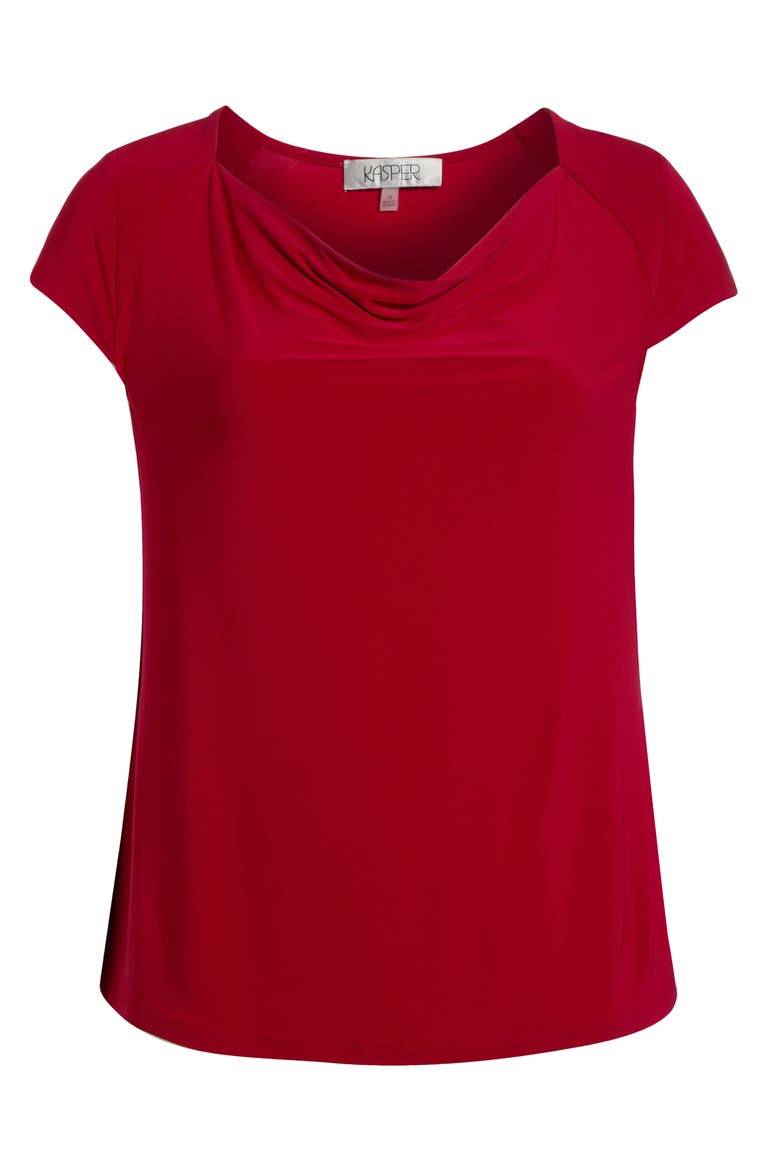 Cowl Neck Top, Alternate, color, FIRE RED