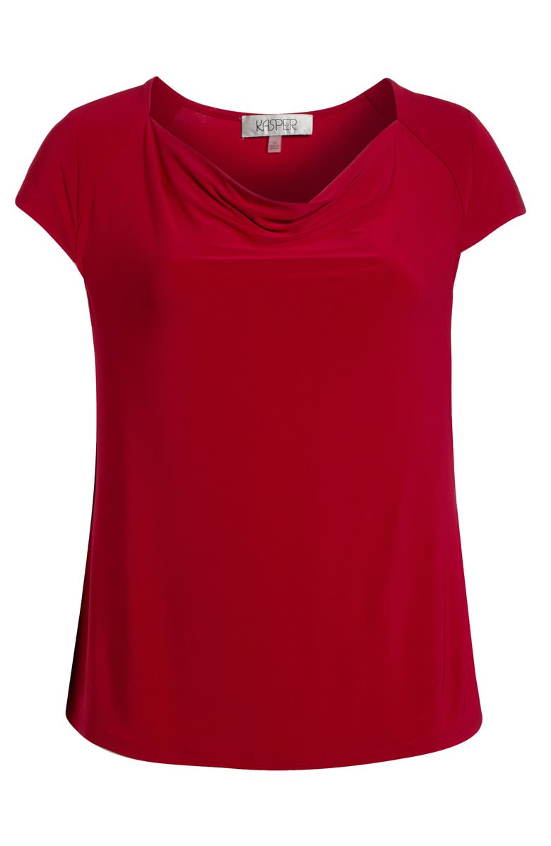KASPER Cowl Neck Top, Alternate, color, Fire Red