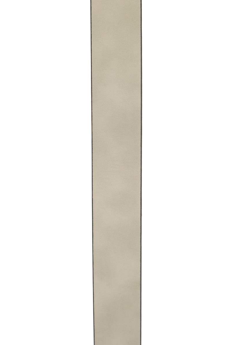 NORDSTROM RACK Plaque Faux Leather Belt, Alternate, color, Grey/ Black Trim