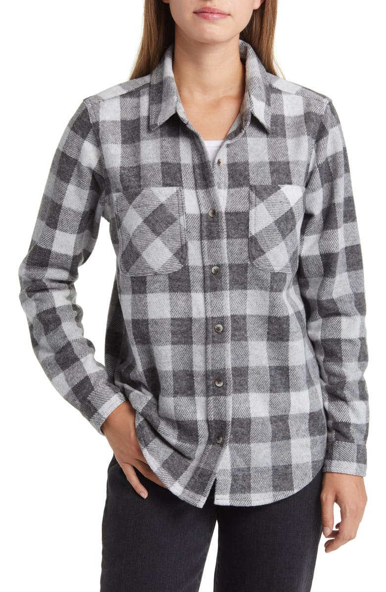 beachlunchlounge Plaid Jacquard Knit Shacket, Alternate, color,