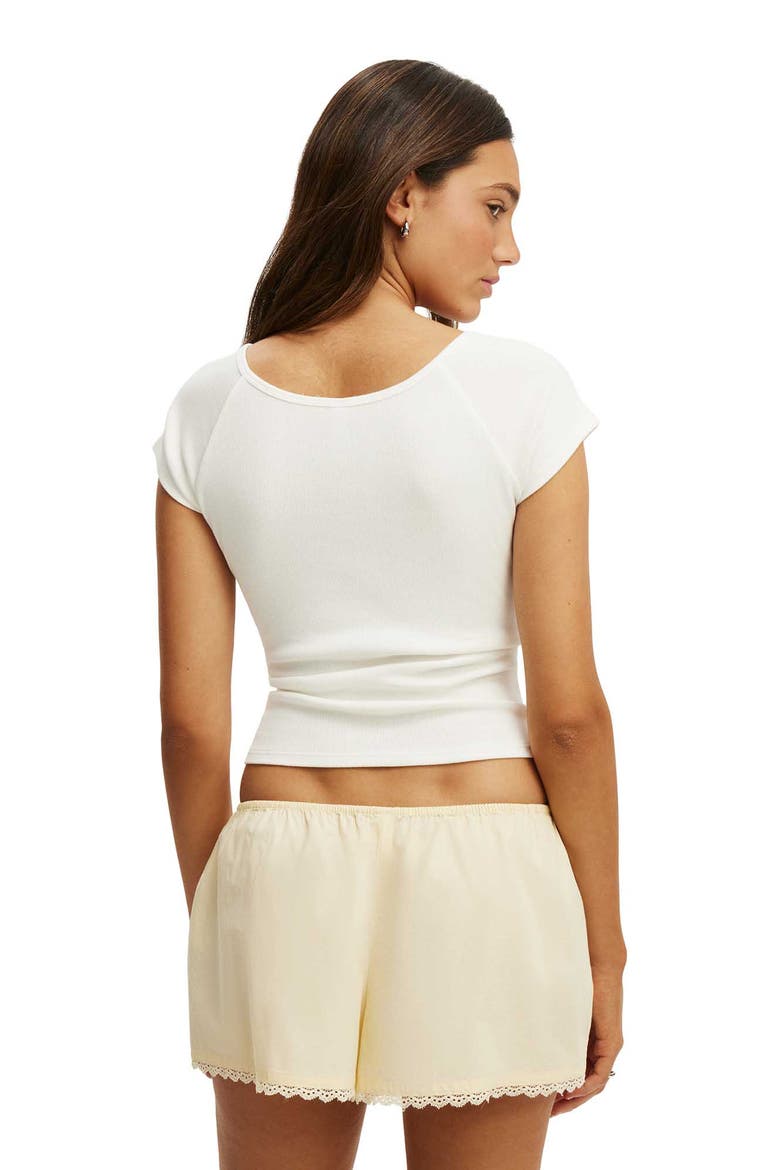 Women's Rib Henley Tee, Alternate, color, Coconut Milk