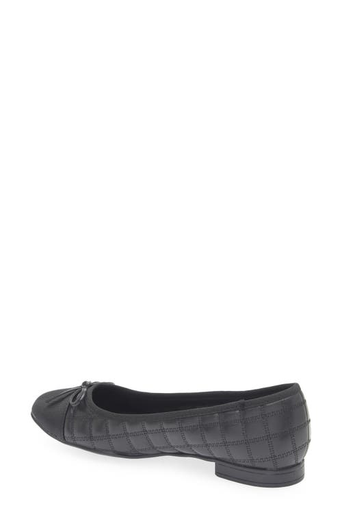 T Tahari Chateau Cap Toe Quilted Flat In Black/black