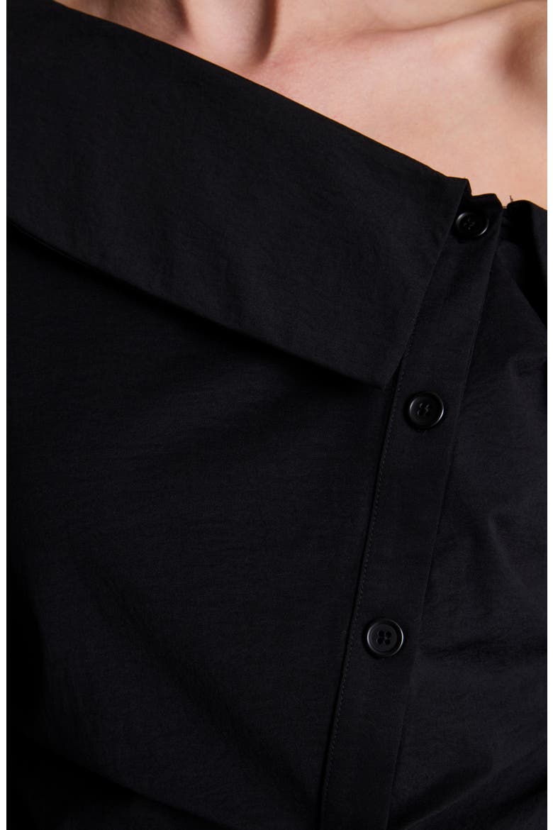 Asymmetric Button Down Shirt, Alternate, color, BLACK