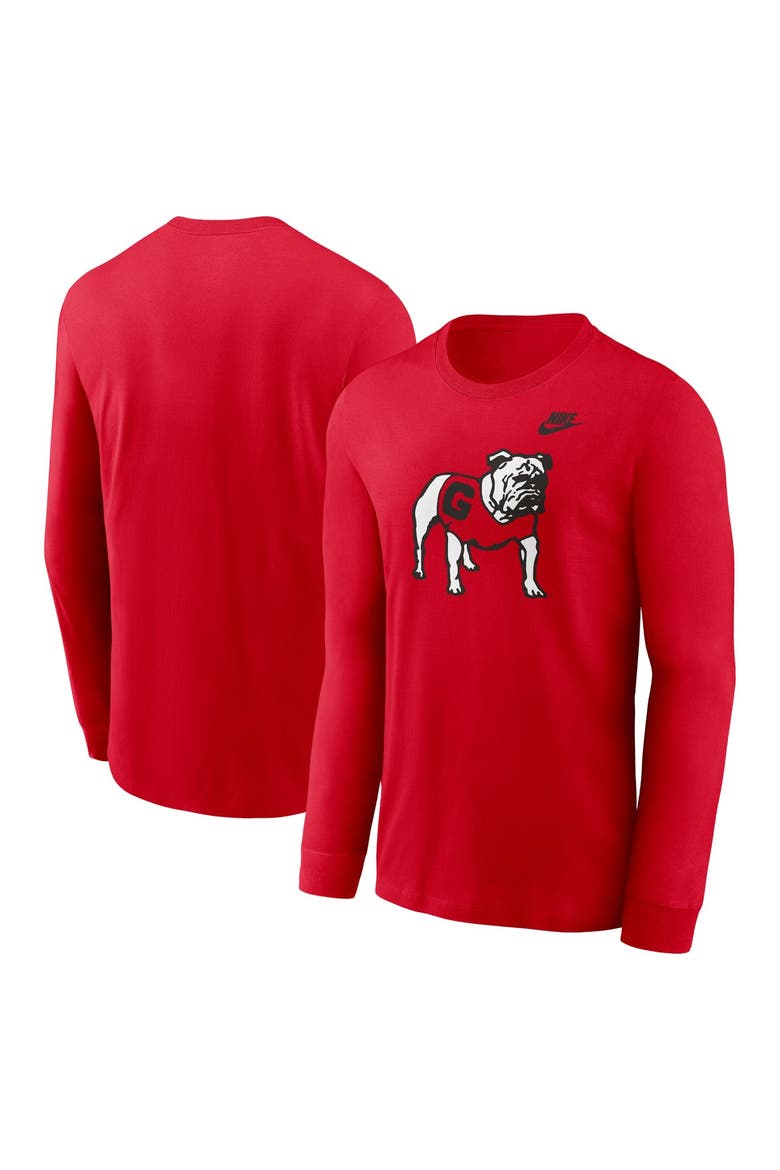 Men's Nike Red Georgia Bulldogs Legacy Primary Logo Long Sleeve T-Shirt, Main, color, Red