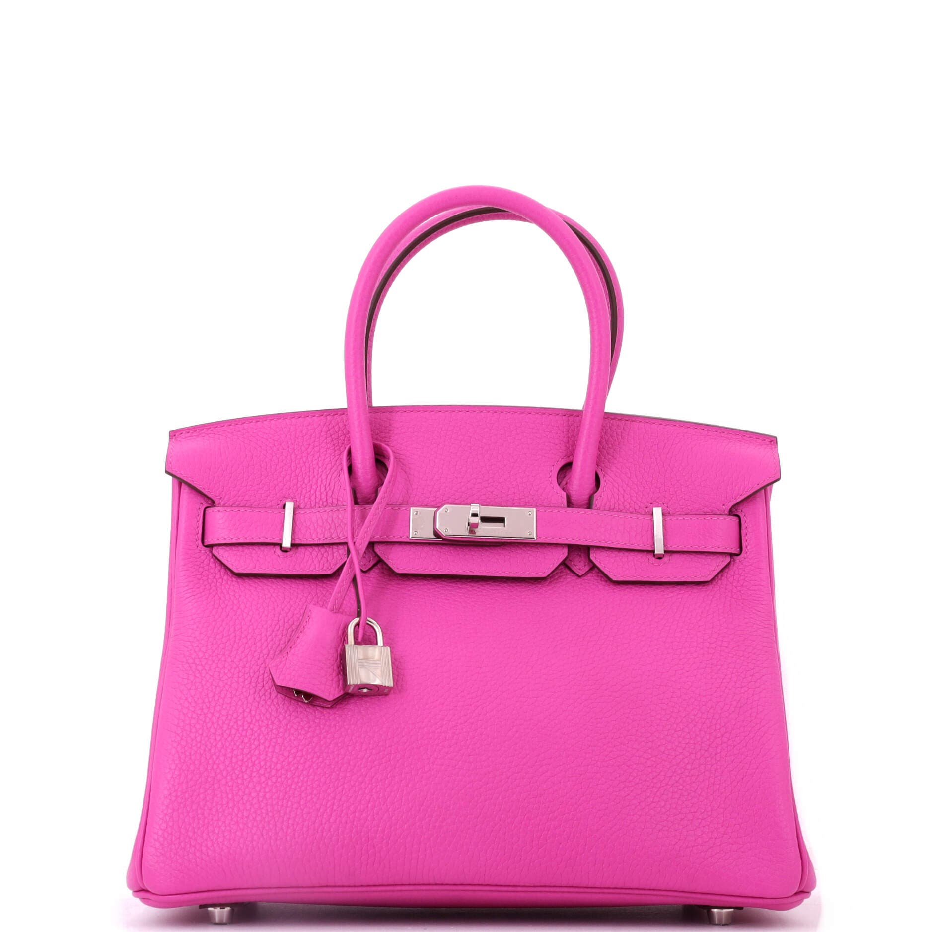 Pre-Owned Hermes Birkin Handbag Pink Clemence with Palladium Hardware 30, Main, color, Magnolia