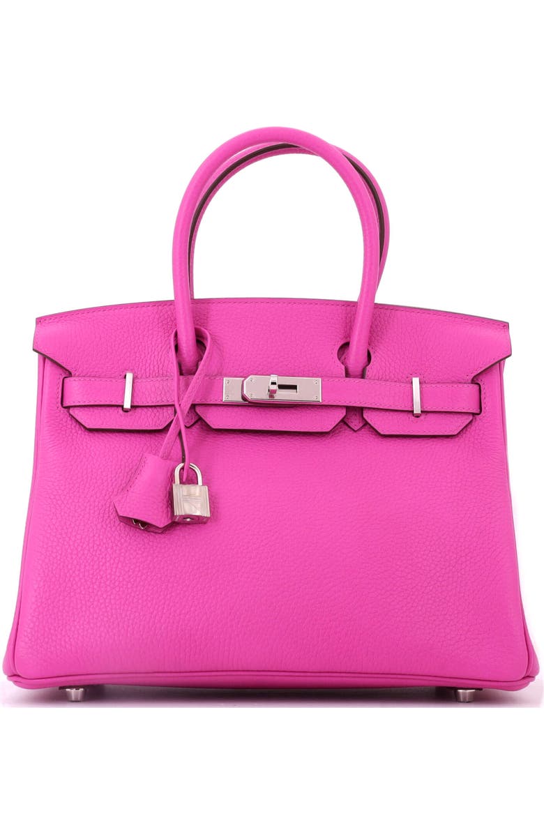 Pre-Owned Hermes Birkin Handbag Pink Clemence with Palladium Hardware 30, Main, color, Magnolia