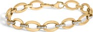 Haus of Brilliance Gold Vermeil 1/10 Cttw Diamond Bold Oval Link Bracelet