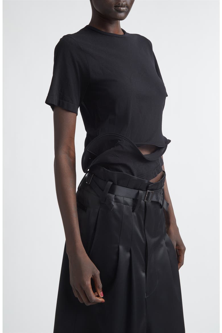 Wired Cutout Mesh T-Shirt, Alternate, color, BLACK