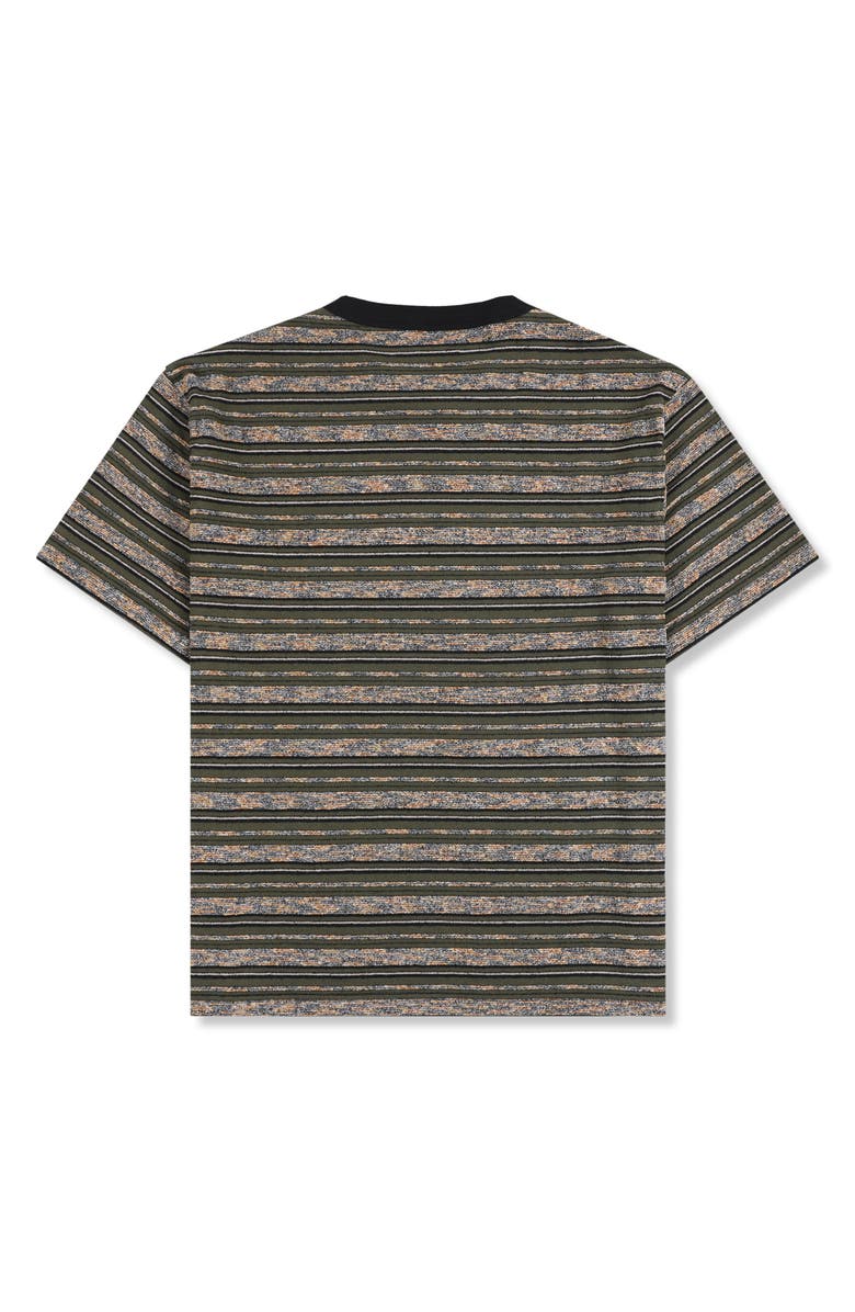 PLEASURES Embroidered Couture Stripe T-Shirt, Alternate, color, Dark Olive
