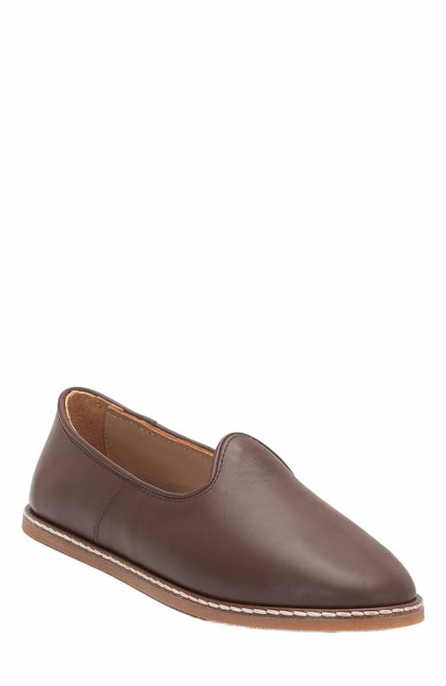 Epilogue Shoes Dalya Leather Slip On Flats in Dark Brown Leather at Nordstrom, Size 9.5