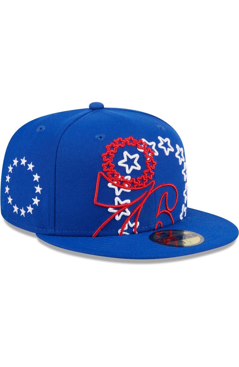 New Era Men's New Era  Royal Philadelphia 76ers Game Day Hollow Logo Mashup 59FIFTY Fitted Hat, Main, color, Royal