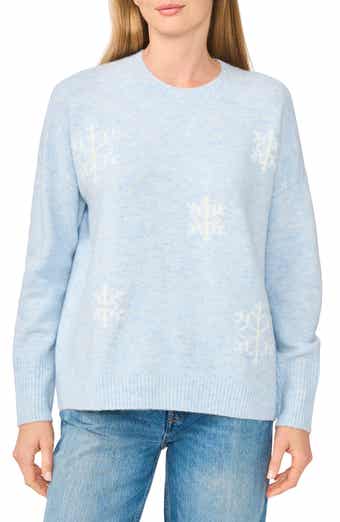 Snowflake Embroidered Crewneck Sweater
