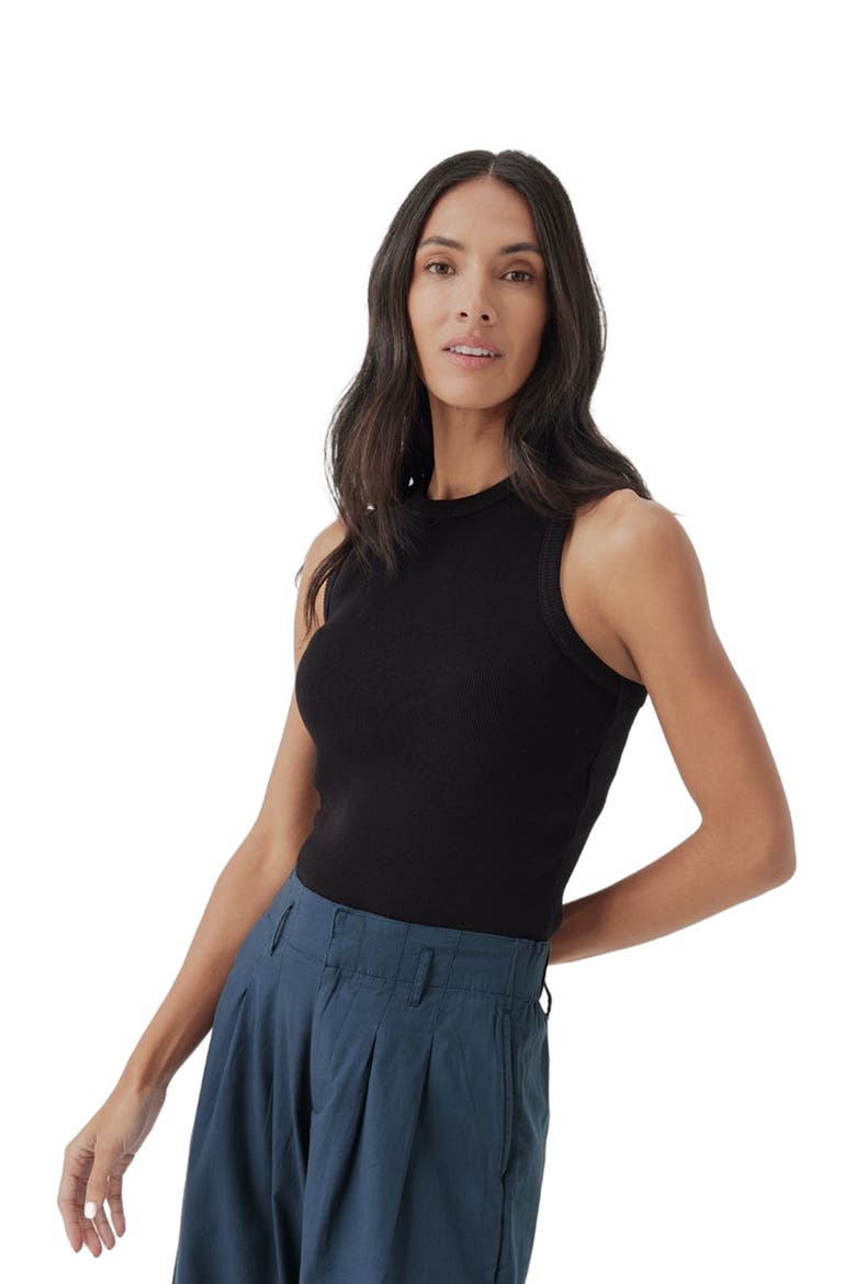 Organic Cotton Favorite Rib Racerback Tank, Alternate, color, Black