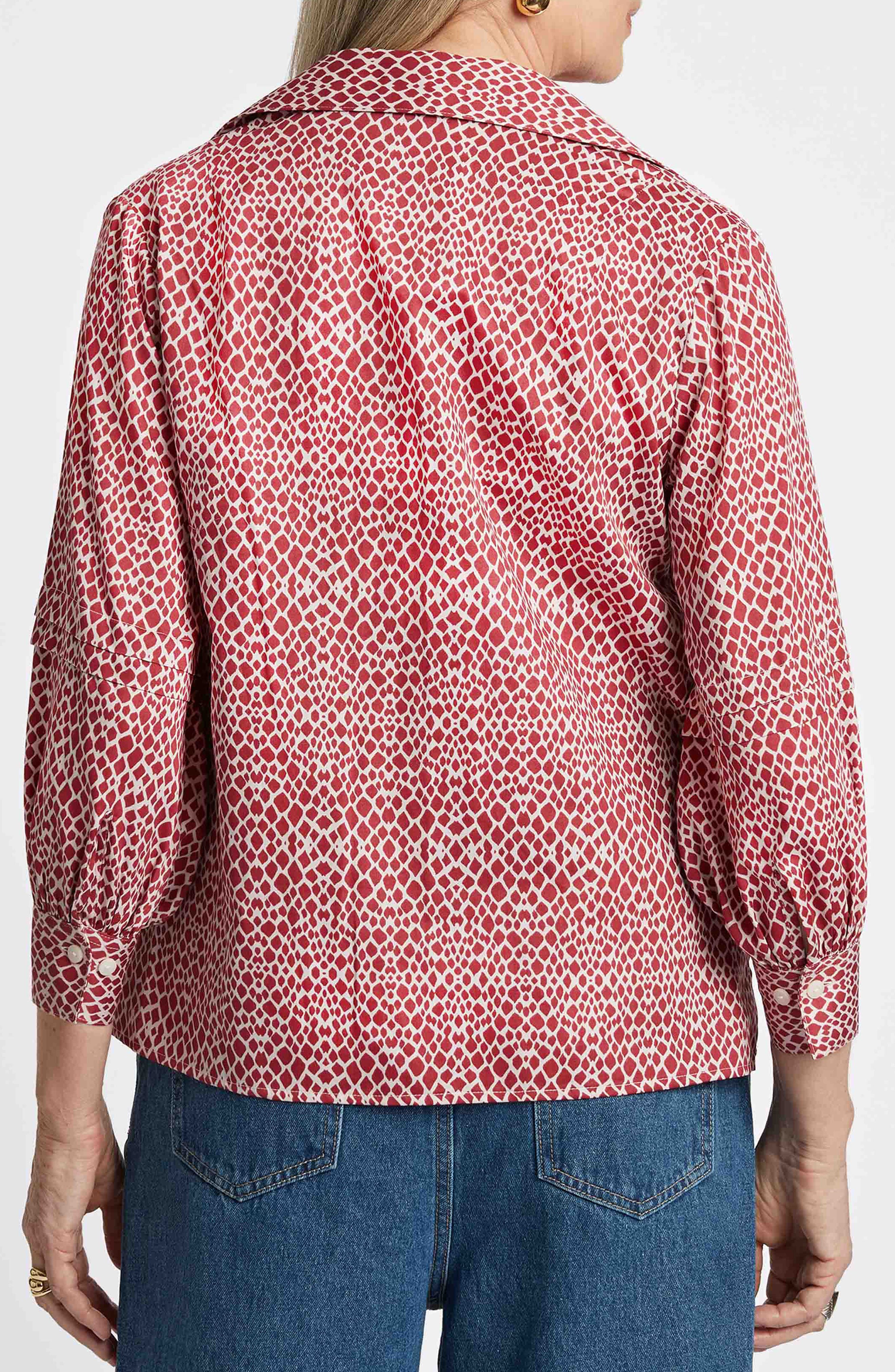 Frankie Abstract Print Cotton Sateen Popover Top - image 2