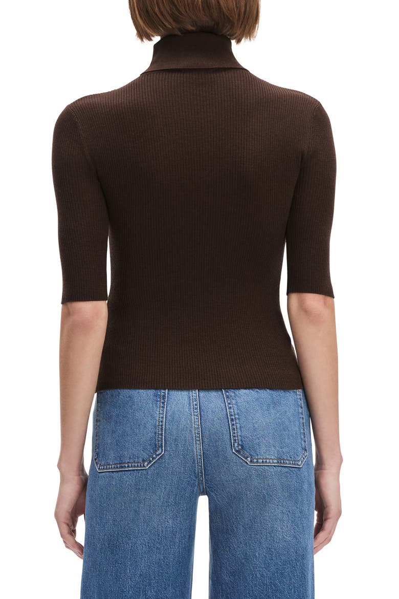 The Amelia Merino Wool Turtleneck Top, Alternate, color, COFFEE