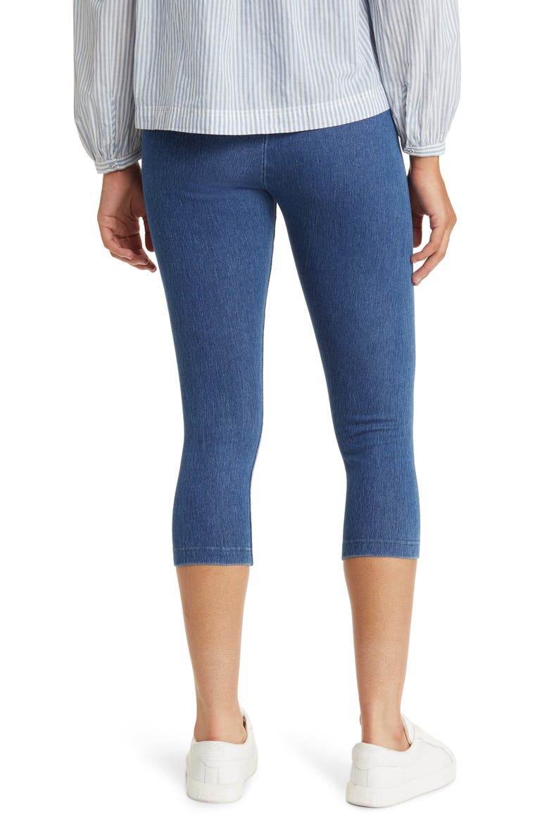 'Lyssentials Denim Capri Leggings, Alternate, color, MIDWASH