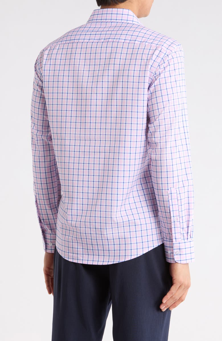 Nautica Windowpane Stretch Button-Up Shirt, Alternate, color, Pink