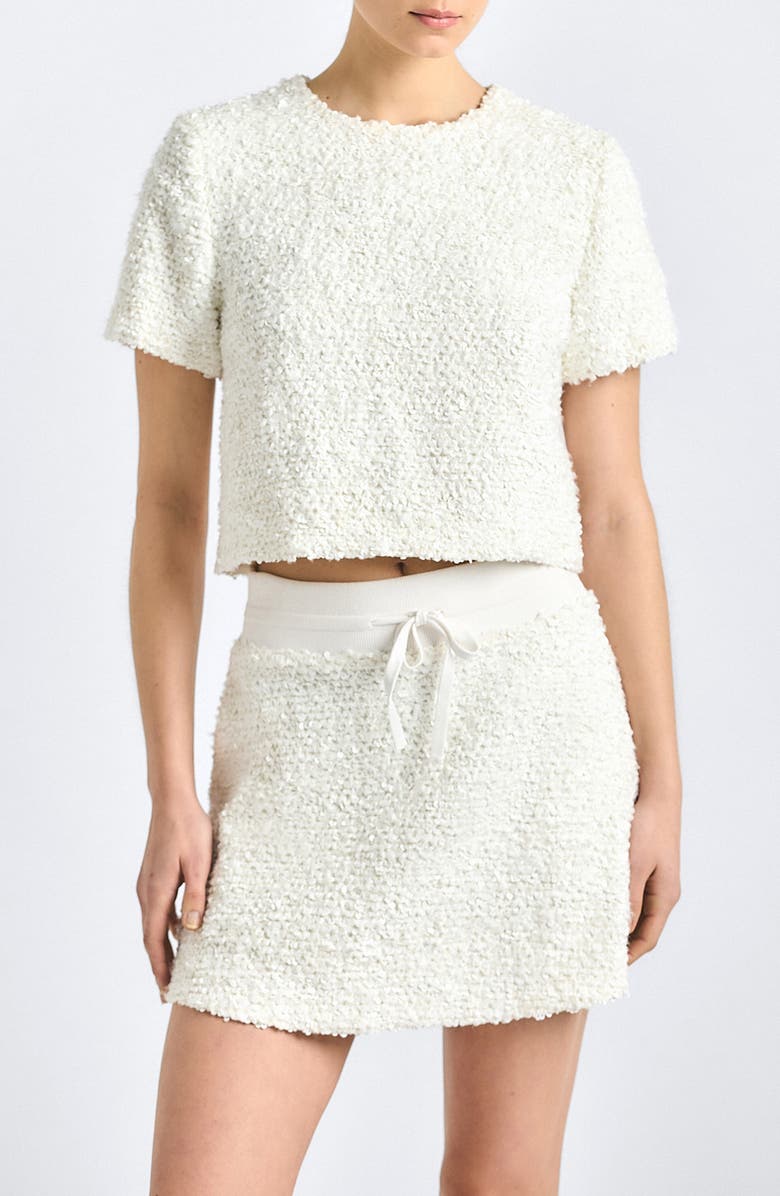 Derek Lam 10 Crosby Mara Bouclé Knit Skirt, Main, color, Blanc De Blanc