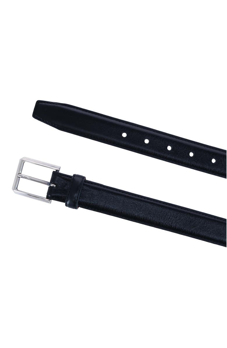 Trafalgar 30MM Pebble Grain Leather Belt with Silver Buckle, Alternate, color, 