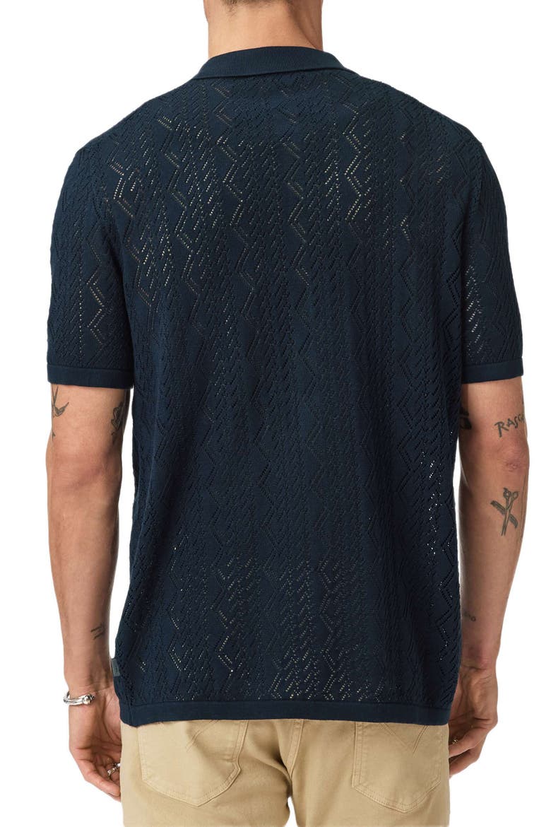 Emil Pointelle Short Sleeve Caridgan, Alternate, color, NAVY
