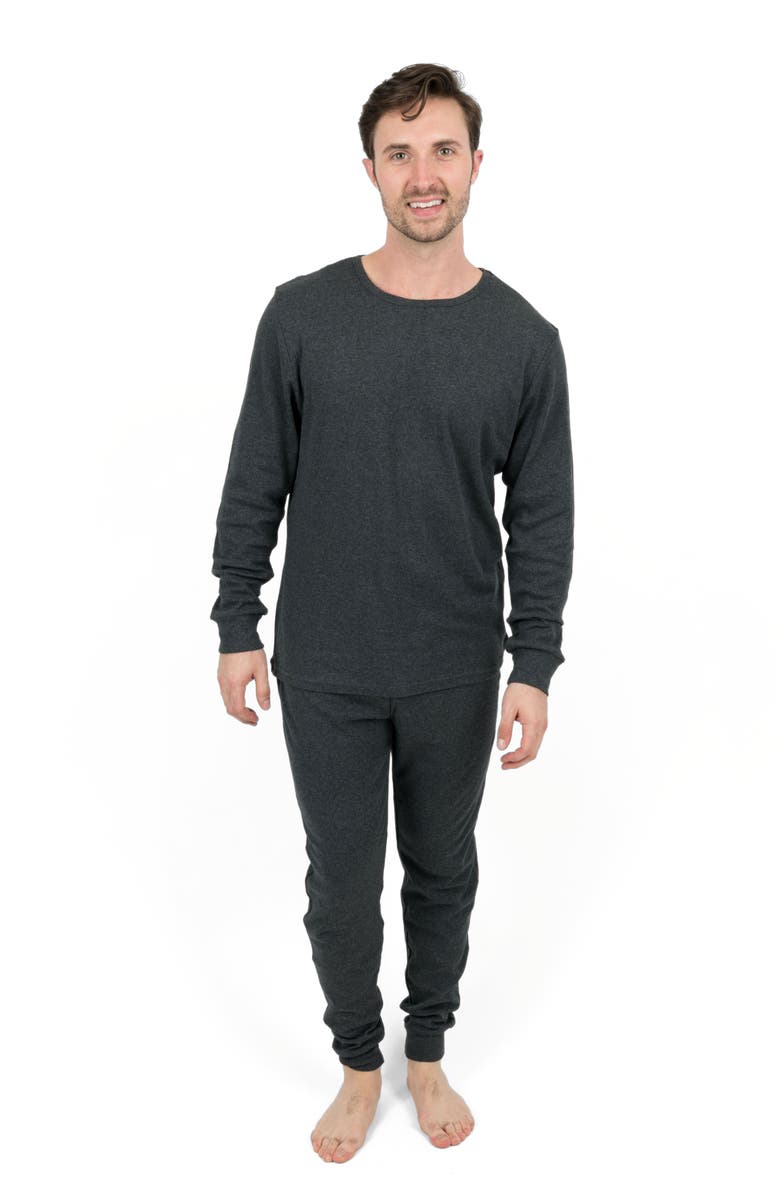 Leveret Men's Cotton Solid Matching Family Pajamas, Main, color, Dark Gray