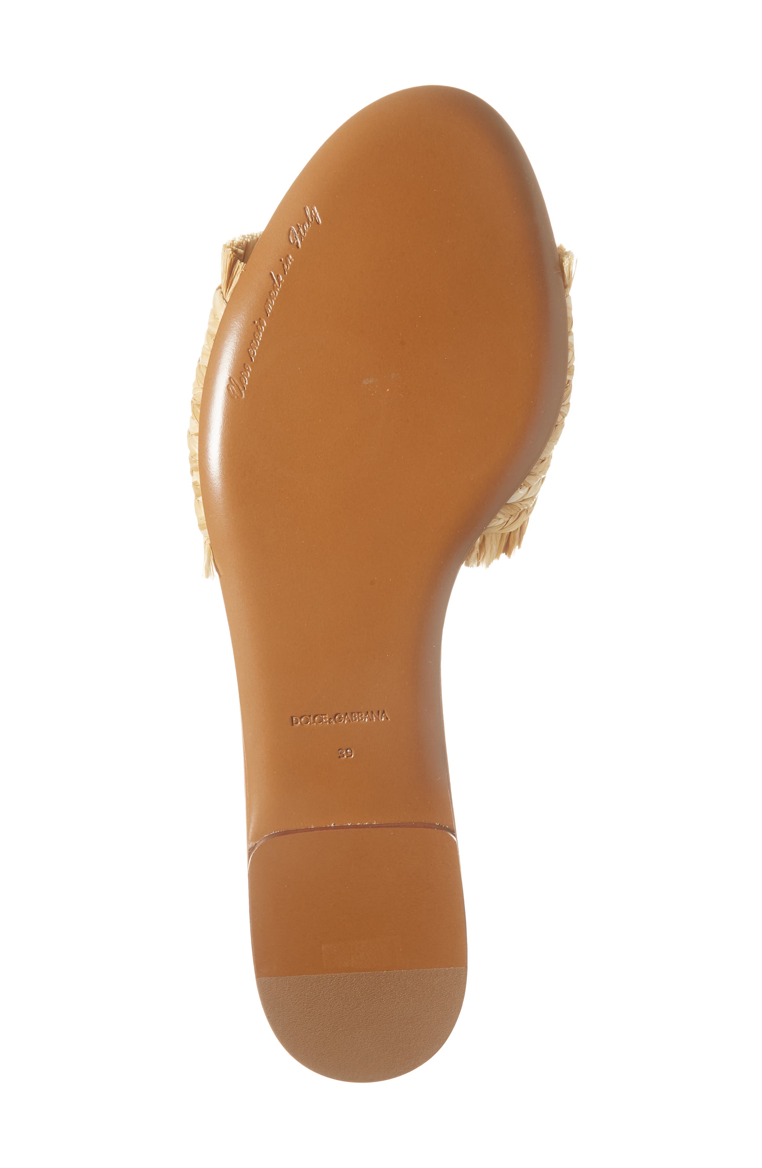 Dolce&Gabbana DG Logo Raffia Slide Sandal, Alternate, color, 8B218 Legno/ Naturale