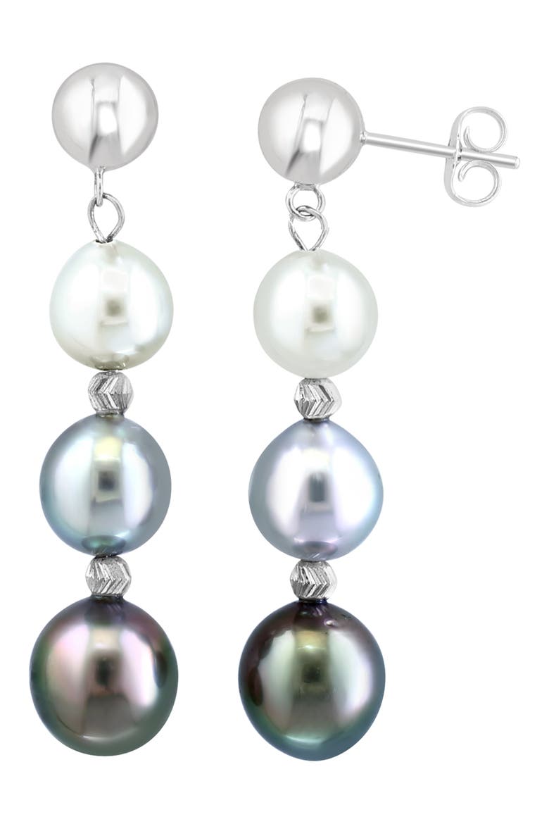 Sterling Silver Freshwater Pearl Drop Earrings, Main, color, MULTI