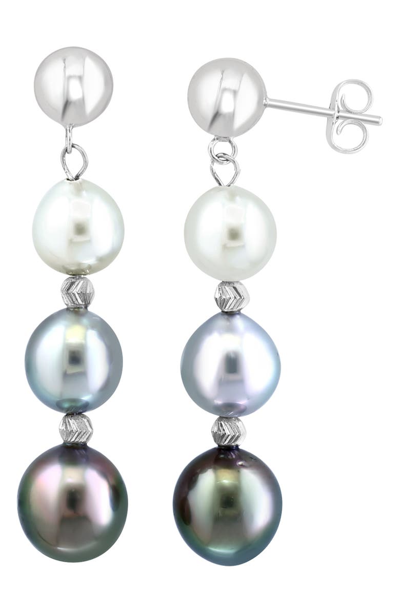 EFFY Sterling Silver Freshwater Pearl Drop Earrings, Main, color, 